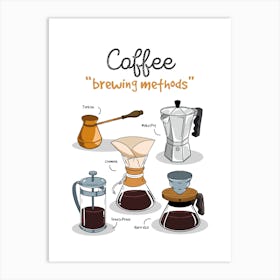 Coffee Brewing Methods Art Print