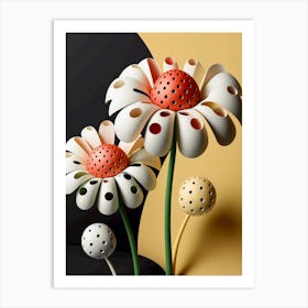 polka Daisy flowers Art Print