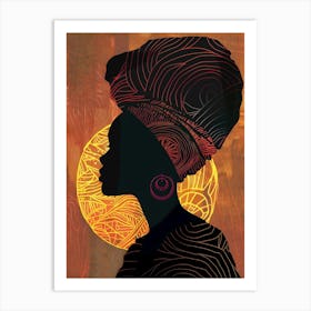 Silhouette Of African Woman Art Print