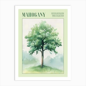 Mahogany Tree Atmospheric Watercolour Painting 5 Poster Art Print