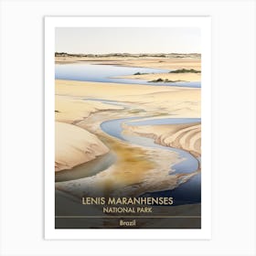 Lenis Maranhenses National Park Brazil Watercolour 3 Art Print