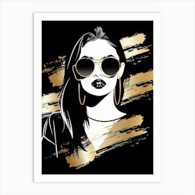 Girl In Sunglasses 2 Art Print