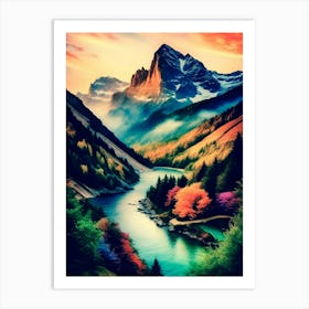 Mountain Landscape Painting 12 Art Print