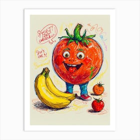 Tomato And Banana Art Print