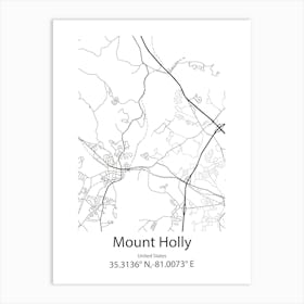 Mount Holly,United States Minimalist Map Art Print