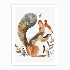 Charming Nursery Kids Animals Squirrel 4 Art Print