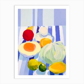 Cabbage 2 Tablescape vegetable Art Print