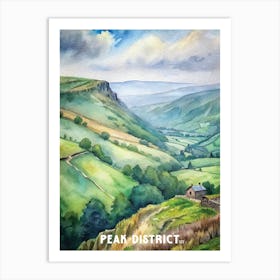 Peak District National Park Watercolor Painting Art Print