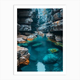 Canyon Of Blue Water Art Print