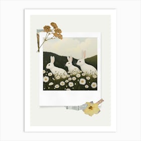 Scrapbook White Rabbits Fairycore Painting 1 Art Print