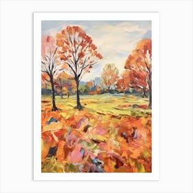 Autumn City Park Painting Brockwell Park London 2 Art Print