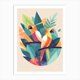 Tropical Parrots 1 Art Print