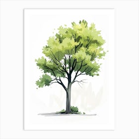 Poplar Tree Pixel Illustration 4 Art Print