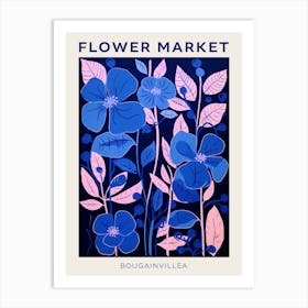 Blue Flower Market Poster Bougainvillea 2 Art Print