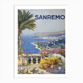 Sanremo Italy Travel Poster, Karen Arnold Art Print