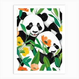 Panda Bears 2 Art Print