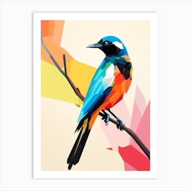 Colourful Geometric Bird Magpie 6 Art Print