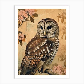 Barred Owl Japanese Painting 3 Art Print