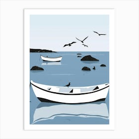 Boats In The Sea 1 Art Print