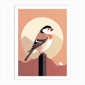 Bird Perched On A Post Art Print