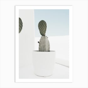 Minimal Cactus, Santorini Art Print