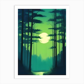 Forest At Night Art Print