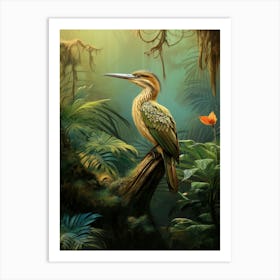 Radiant Rainforest: Sunbittern Bird Poster Art Print