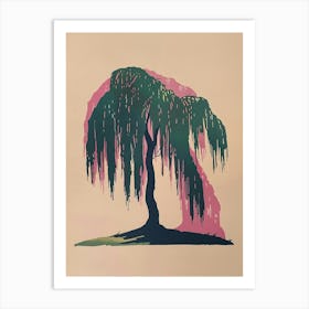 Willow Tree Colourful Illustration 2 Art Print