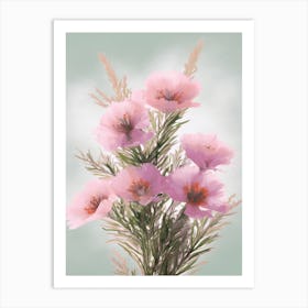 Heather Flowers Acrylic Painting In Pastel Colours 1 Art Print