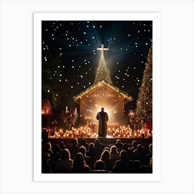 An Intimate Sunday Service Setting Imbued With The Essence Of Spiritual Surrender And Christmas Gra (1) 1 Art Print