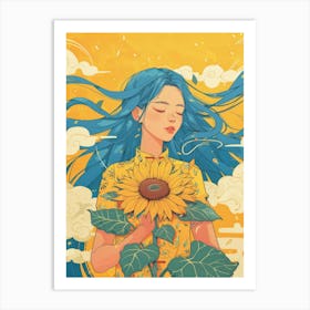 Sunflower Girl 18 Art Print