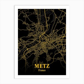 Metz Gold City Map 1 Art Print