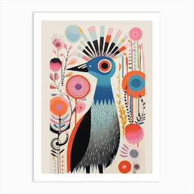 Colourful Scandi Bird Ostrich 1 Art Print