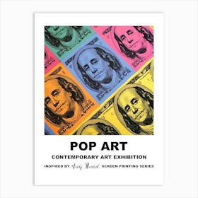 Dollar Bills Pop Art 3 Art Print