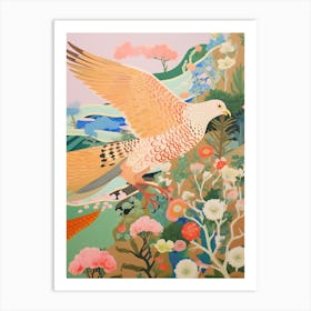 Maximalist Bird Painting Crested Caracara Art Print