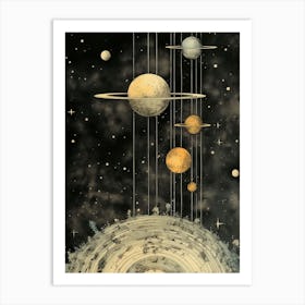 Solar System Etching  Art Print