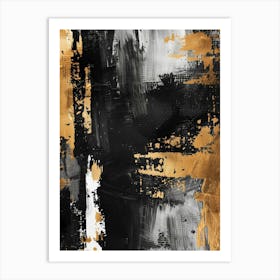 Abstract Black And Gold Painting 2 Art Print