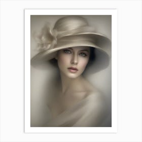 Woman In A Hat 9 Art Print