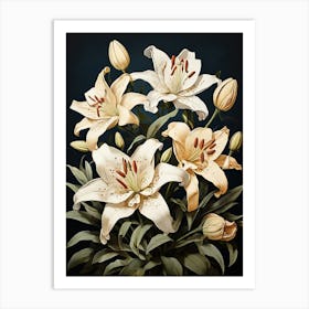 Lilies Flower Illustration Art Print 1 Art Print