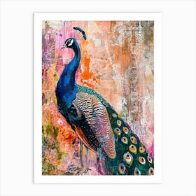 Kitsch Peacock Collage 6 Art Print