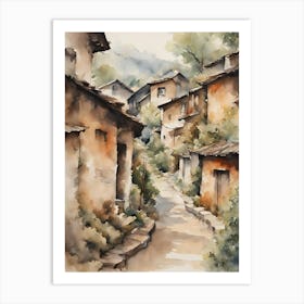 Chinese Village 2 Art Print