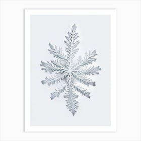 Fernlike Stellar Dendrites, Snowflakes, Marker Art 2 Art Print