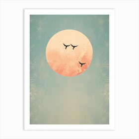 Full Moon With Birds 2 Art Print