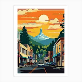 Bellingham Washington Retro Pop Art 14 Art Print