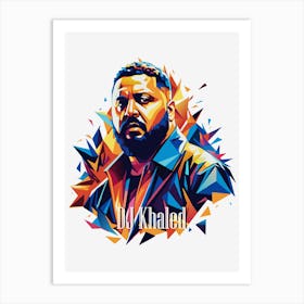 Dj Khaled 02 Portrait Music Icon Style WPAP Pop Art Art Print