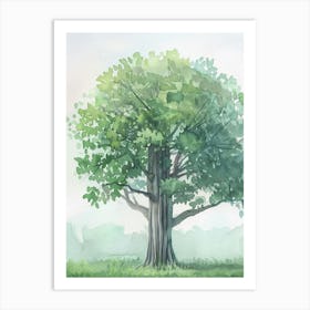 Banyan Tree Atmospheric Watercolour Painting 4 Art Print