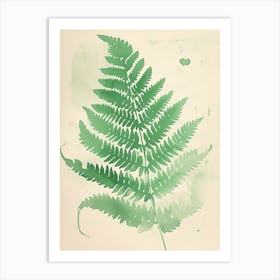 Green Ink Painting Of A Walking Fern 1 Art Print