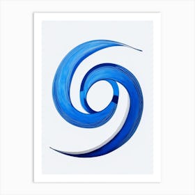 Infinity Symbol 1 Blue And White Line Drawing Art Print