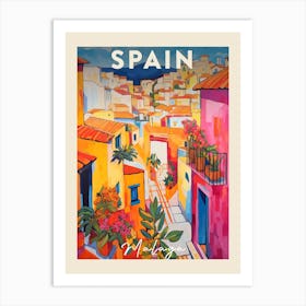 Malaga Spain 8 Fauvist Painting  Travel Poster Art Print