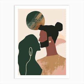 Man And Woman Kissing Art Print